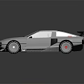 Silver Modern Sports Car With Sleek Body Rear Spoiler And Large Wheels