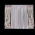 Elegant Floral Pattern Curtains With Sheer White Panels And Side Drapes For Window Decoration