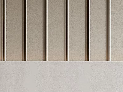 Modern Light Beige Wall Paneling With Vertical Stripes For Interior Walls 3d model