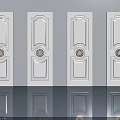 Elegant White Hinged Doors With Ornamental Carvings For Home Interior Design