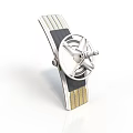 Mechanical Component Design With Silver Propeller And Black Gold Stripes