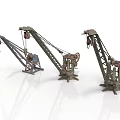 Three Different Design Functional Vehicle Models With Metal Structure Boom Pulley Hook And Stable Base
