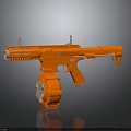 Orange Toy Weapon Gun With Magazine Barrel And Sight Design Features