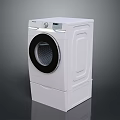 Modern White Front Load Washing Machine with Glass Door and Control Panel 3d model