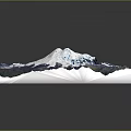 3D Natural Landscape Model With Snow Capped Mountain Range Glaciers And Valleys
