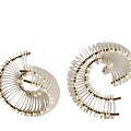Modern Wooden Spiral Wall Decor With White And Gold Curved Design For Home Interior