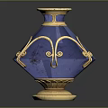Blue And Gold Medical Instrument With Ornate Curved Designs For Healthcare Use