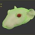 Pink Rat Head 3D Character Model With Red Eyes And Smooth Surface 3d model