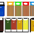 Modern trash can dustbin classification trash can public trash can 3d model
