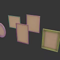Stylish Decorative Picture Frames with Round and Square Shapes in Neutral Beige for Home Decoration