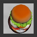 Delicious Hamburger With Fried Egg Lettuce Red Bell Pepper Cheese And Patty
