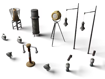 Outdoor Lights Various Designs Including Floor Standing Hanging And Wall Mounted For Garden Patio Decoration 3d model