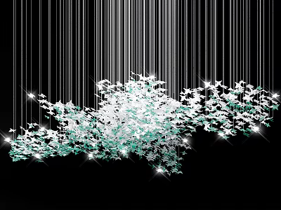 Elegant Crystal Chandelier With Hanging Crystals And Modern Sparkling Lighting Design 3d model