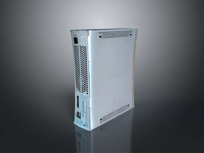 Silver Mini Desktop PC with Metal Casing Vents Connectivity Ports and Compact Sleek Design 3d model