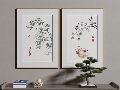 New Chinese Plant Painting Decorative Painting Hanging Painting model