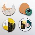 Modern Abstract Circular Wall Decor With Geometric Patterns And Colorful Designs 3d model