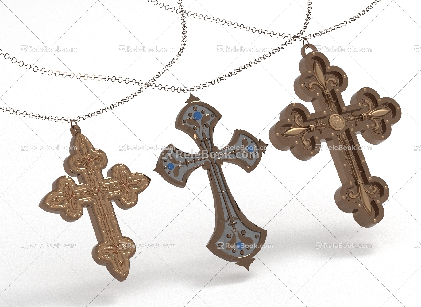 Cross Pendant Pendant Necklace Jewelry 3d model