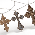 Cross Pendant Pendant Necklace Jewelry 3d model