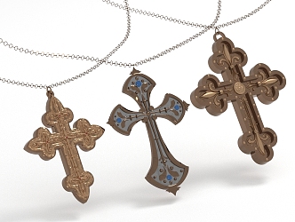 Cross Pendant Necklace Jewelry 3d model