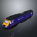 Blue and Yellow Great Western Railway Train with Streamlined Front Design
