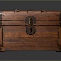 Vintage Wooden Storage Trunk With Metal Hardware For Home Organization