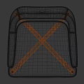 Modern Velvet Upholstered Dining Chair With Perforated Back Armrests And Dark Wooden Legs