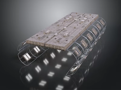 Advanced Orbital Spacecraft Panel Structure With Metallic Frame And Solar Modules 3d model