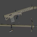 Modern Desert Tan Tactical Rifle with Bipod Scope Magazine and 3D Render Design