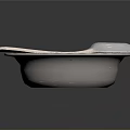 Exquisite Metal Sculpture Carving of Silver Bowl with Spoon and Textured Interior