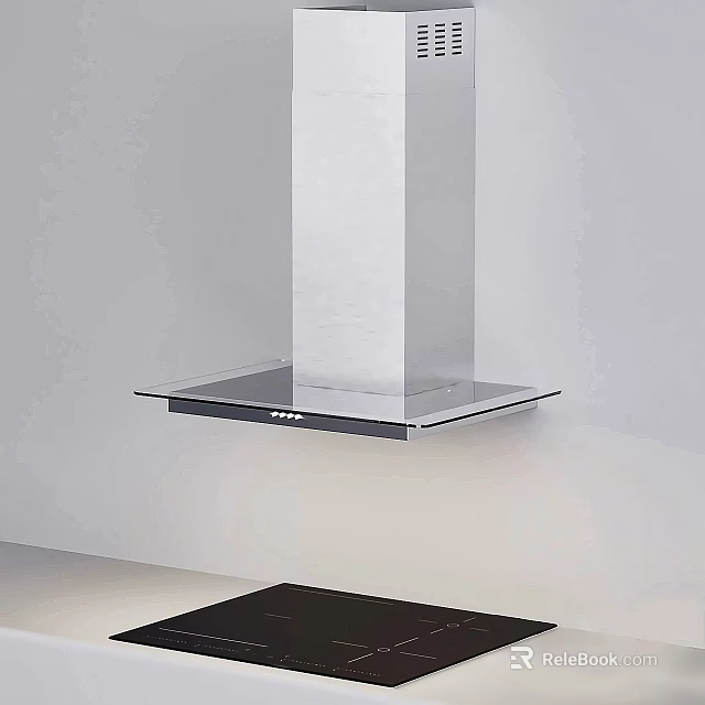 Modern Kitchen Appliance Range Hood With Sleek Stainless Steel Design And Flat Panel 3d model 