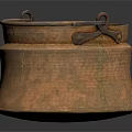 Handcrafted Vintage Copper Cooking Pot With Metal Handles For Home Kitchen Use