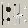 Modern Wall Lamps with Black Metal Frames Marble Accents and LED Lights