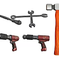 Essential Manual And Electric Hardware Tools Featuring Hammer Wrenches And Pistol Drills
