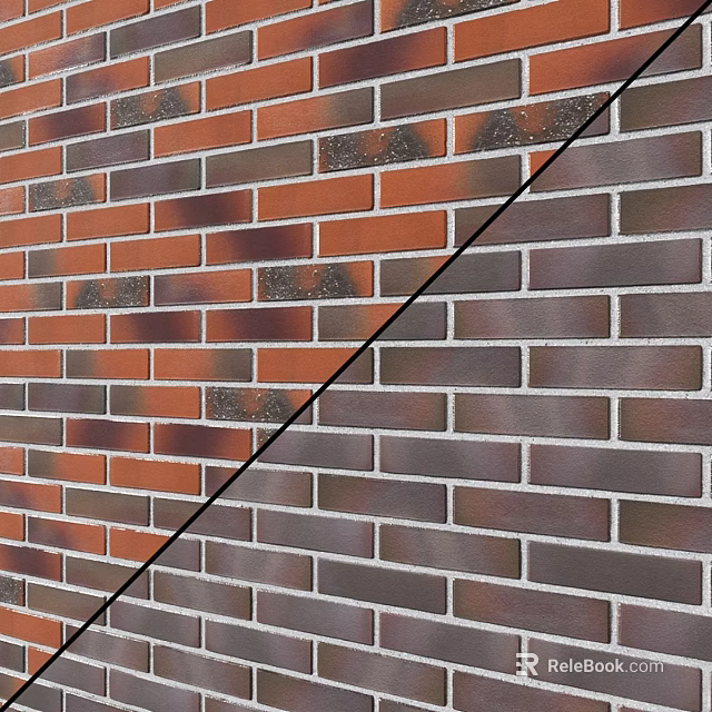 Spliced Red And Gray Brick Wall Structure With Classic Architectural Design 3d model 
