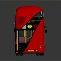 Red Double Decker City Bus Featuring INSPIRA Logo And Modern Exterior Design