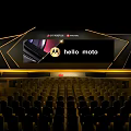 Motorola Hello Moto Launch Event Stage With Illuminated Design And Audience Seats