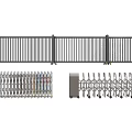 Automatic Sliding And Telescopic Gates With Metal Railings And Control Panels