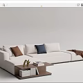 Modern corner sofa multiplayer sofa 3d model