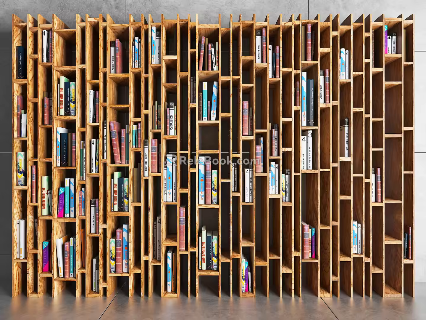 Modern Bookshelf Solid Wood Bookshelf 3d model
