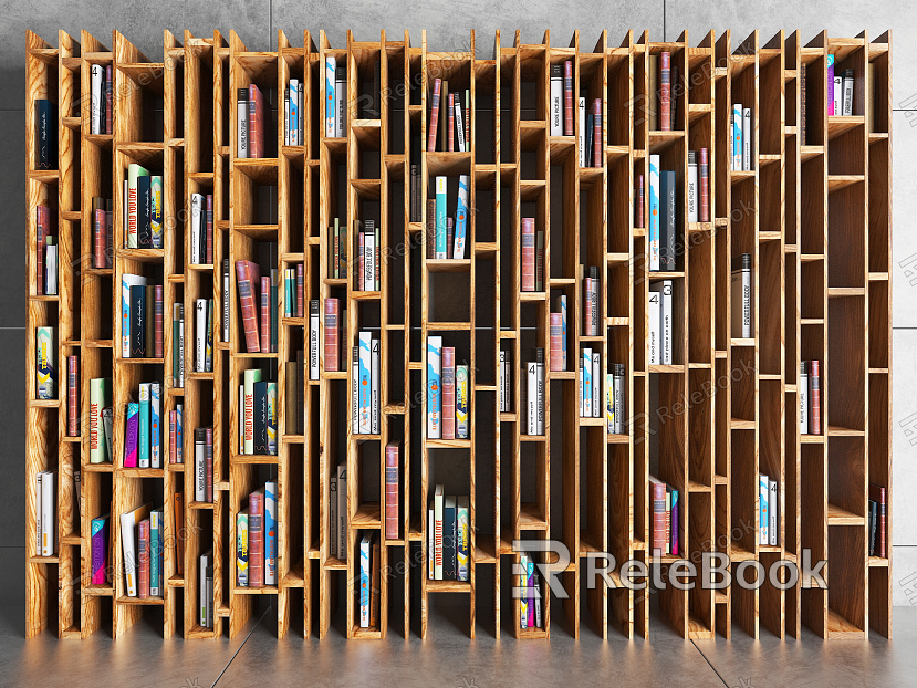 Modern Bookshelf Solid Wood Bookshelf model