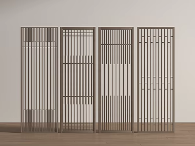 New Chinese style screen partition lattice 3d model