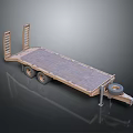 Wooden Flatbed Trailer With Heavy Duty Wheels Hitch And Support Rails