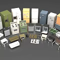 Collection of Various Household Appliances with Colorful Designs and Different Styles for Modern Home Use
