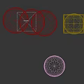 Colorful Decorative Boxes with Round Square Shapes Striped Leaf Patterns Stacked