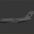 Grey Military Transport Aircraft Model With Four Engines And Large Wings