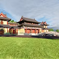 Chinese temple temple architecture 3d model