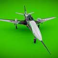 Sleek Modern Passenger Jet With Silver Gray Body Green Accent Lines And Transparent Cockpit Design