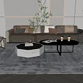 Modern Sofa Coffee Table Combination Fashion Multiplayer Sofa 3d model
