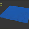 Blue Textured Square Surface Featuring Metallic Stone Like Material On Dark Background