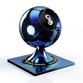 Shiny Blue Purple Sphere Decorative Object With Purple Base Designed by DROWIN MEMENTO